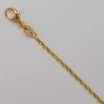 10-Inch 14K Yellow Gold Laser Rope 1.4mm Anklet