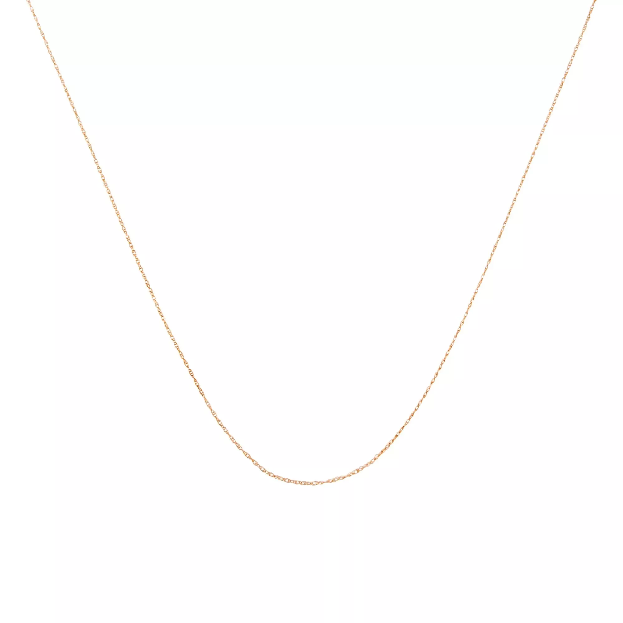 10K Gold 0.5 mm Slender & Dainty Fine Rope Chain Necklace