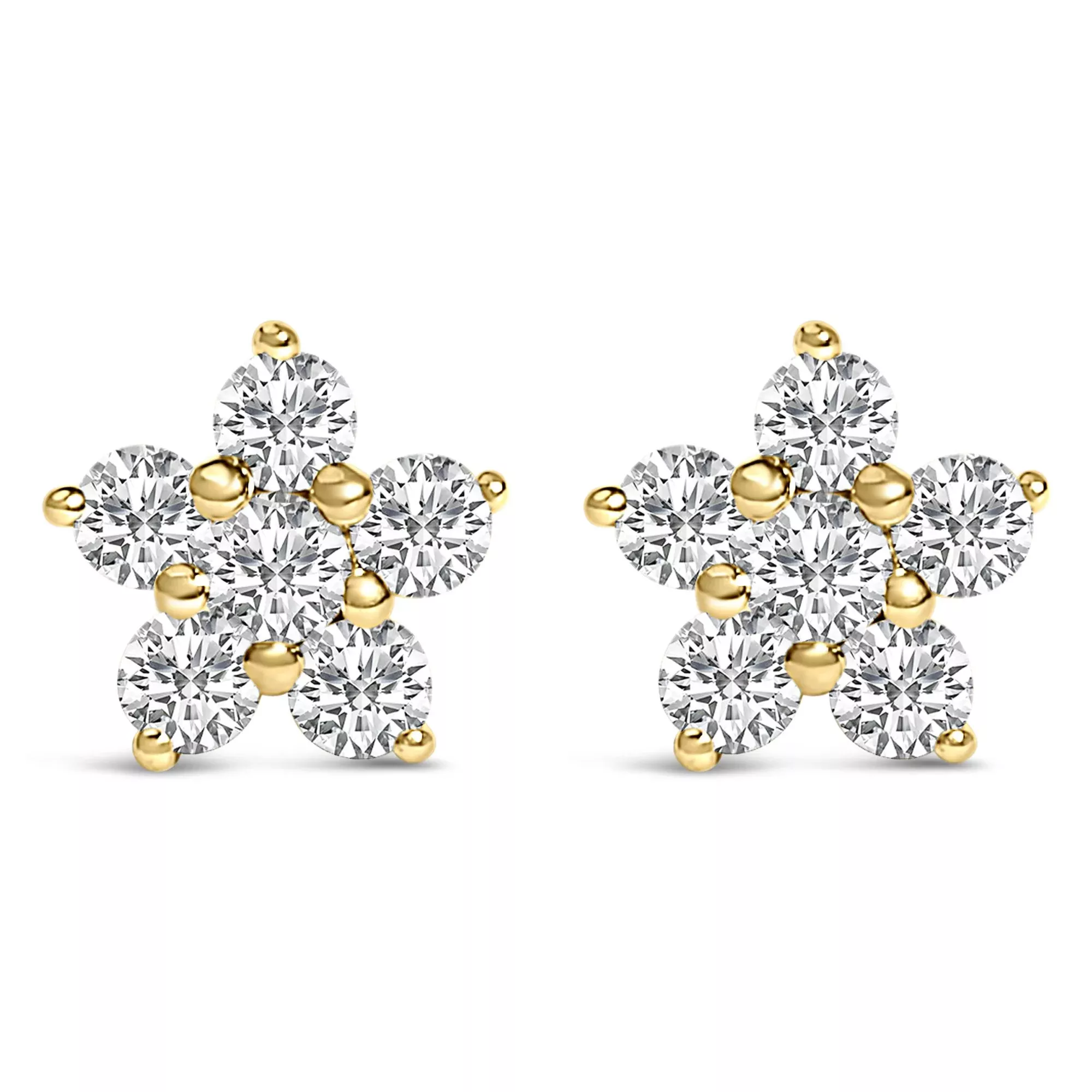 10K Gold 1/2 Cttw Lab Grown Diamond Star Stud Earrings