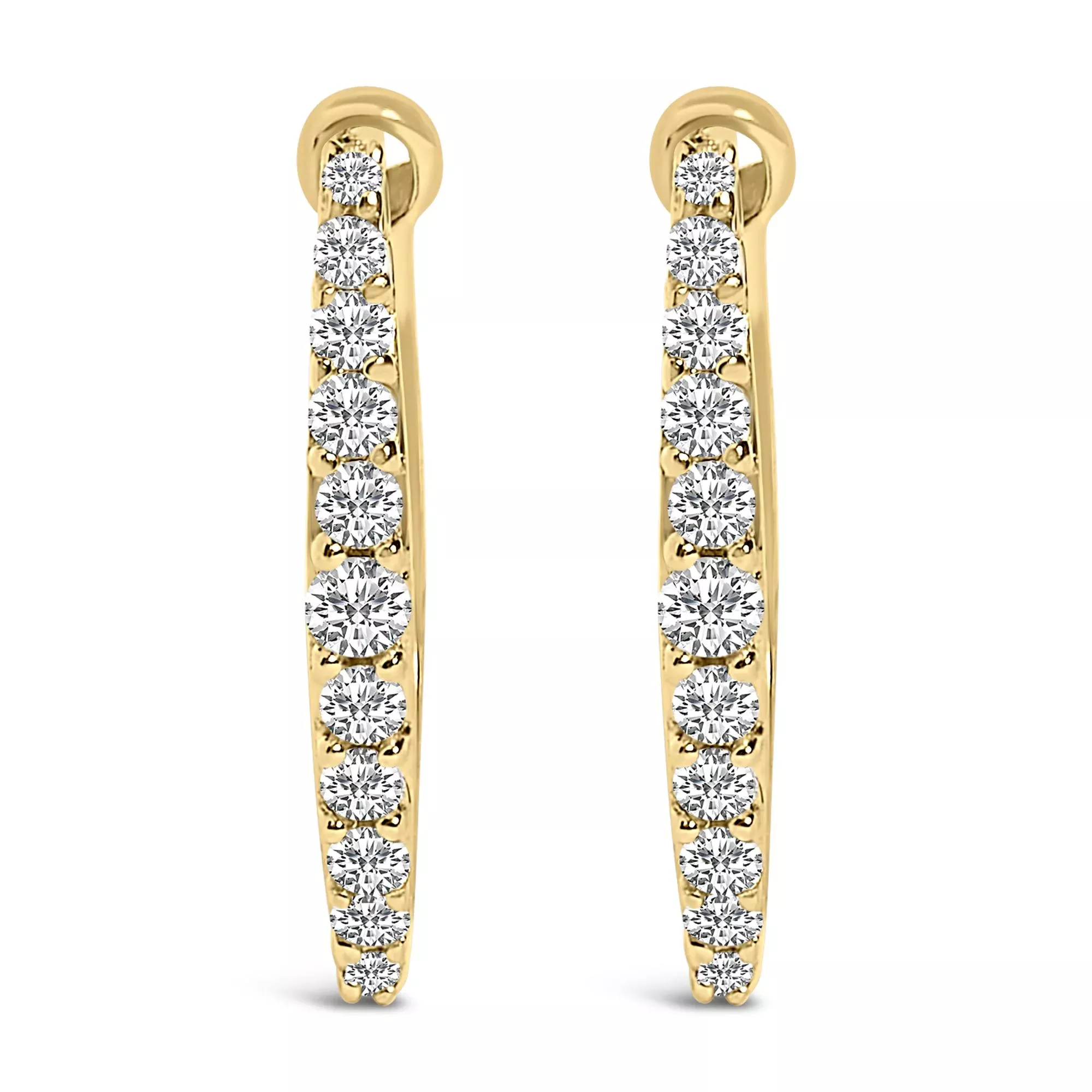 10K Gold 1/4 Cttw Lab Grown Diamond Heart Shaped Huggy Hoop Earrings