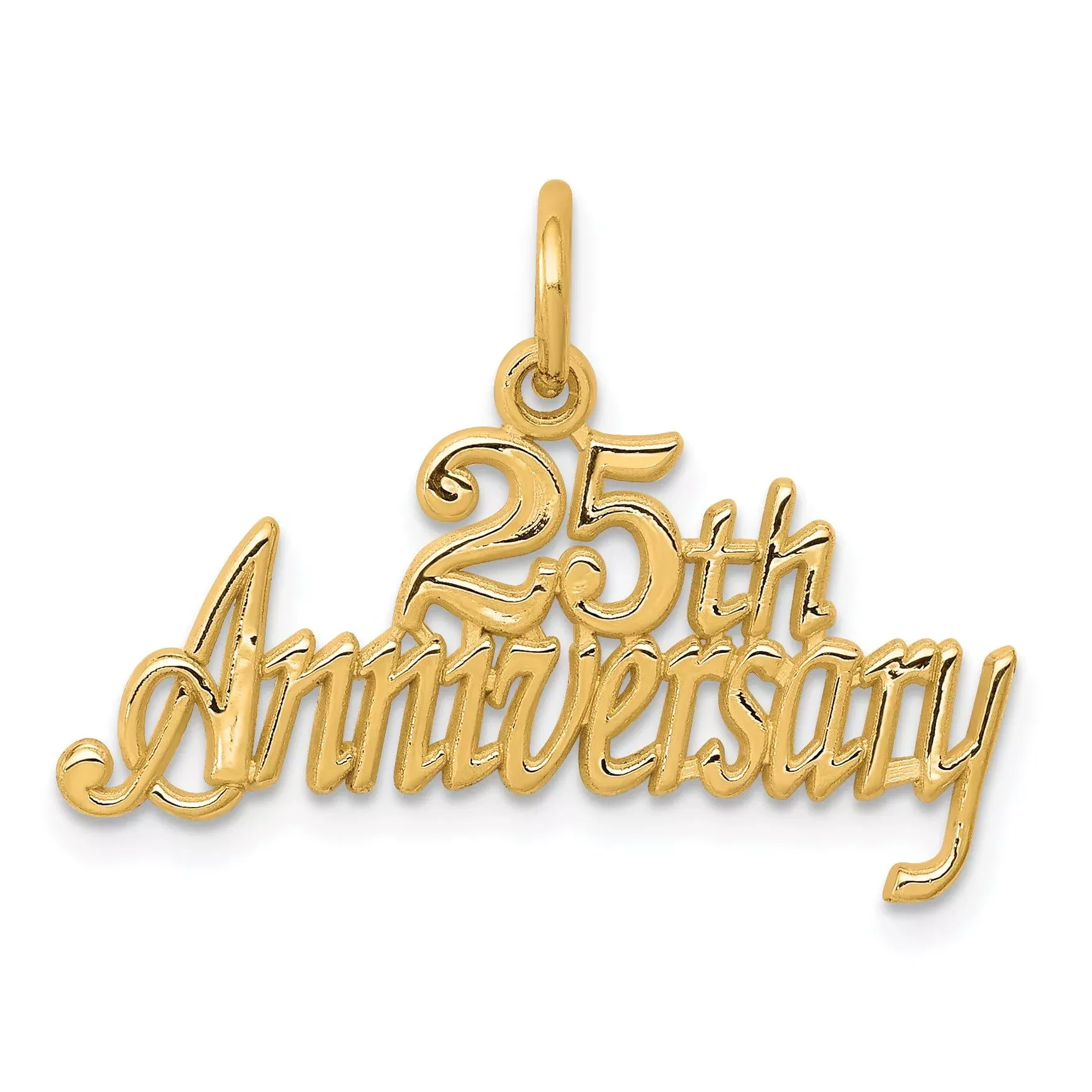 10K Gold 25th Anniversary Charm with Polished Finish Elegant and Timeless