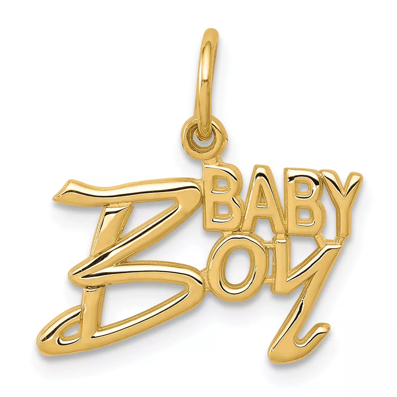 10K Gold Baby Boy Charm with Polished Finish Solid & Elegant