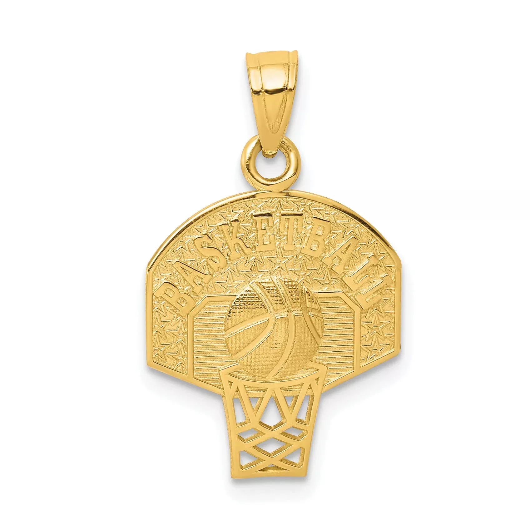 10K Gold Basketball Charm Polished Solid Themed Pendant by Sophia Jewelers