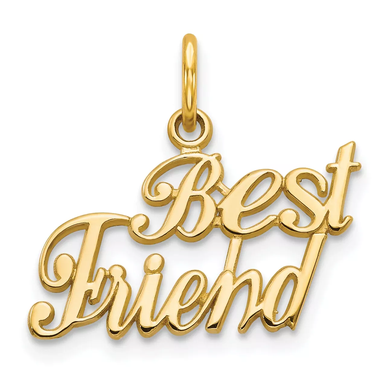 10K Gold BEST FRIEND Charm with Polished Finish Solid, Elegant Gift
