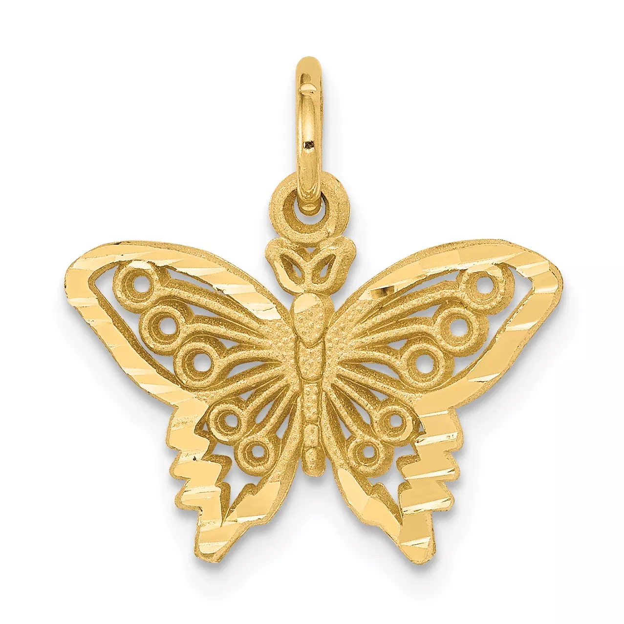 10K Gold Butterfly Charm with Polished Finish Elegant and Solid Design