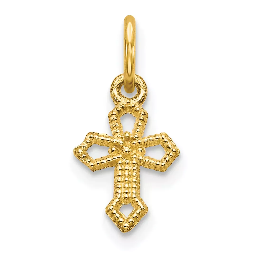 10K Gold Cross Charm with Polished FinishTimeless, Elegant, and Faithful Design