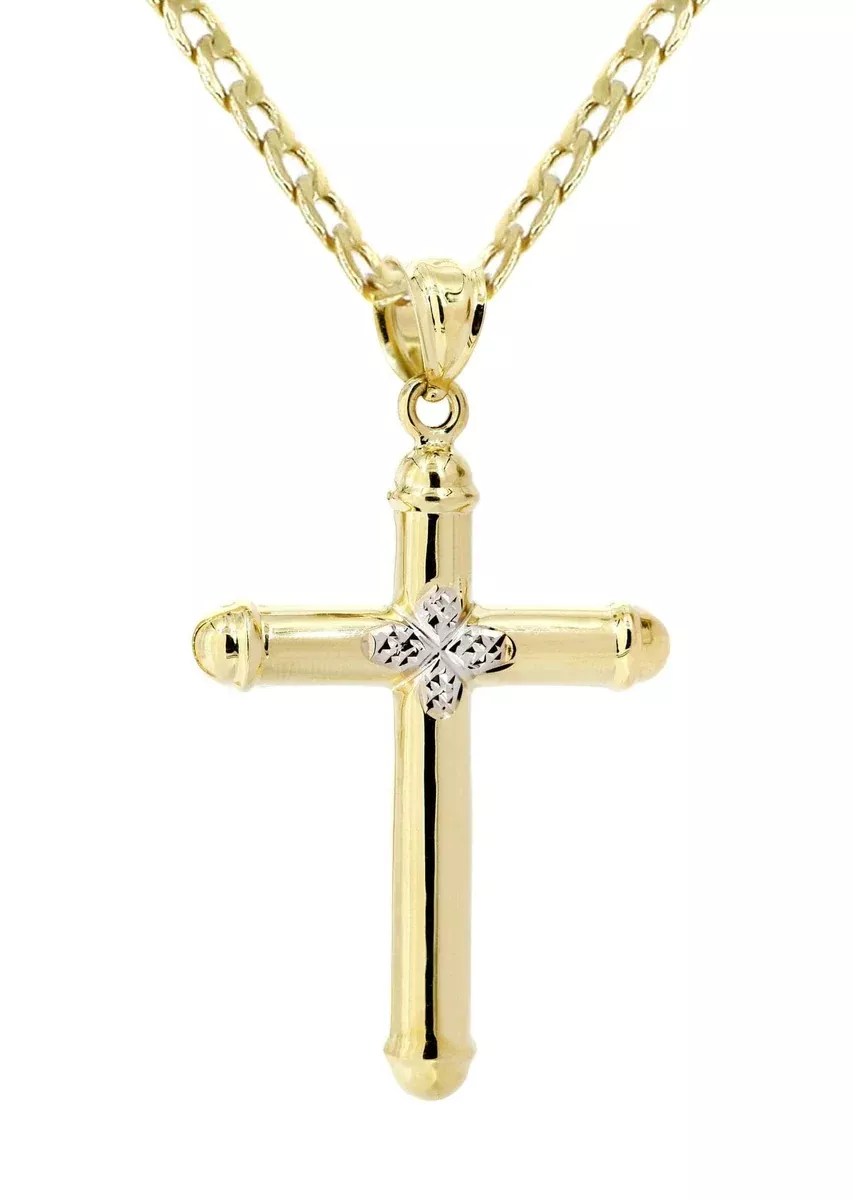 10K Gold CrossNecklace For Men | 5.12 Grams