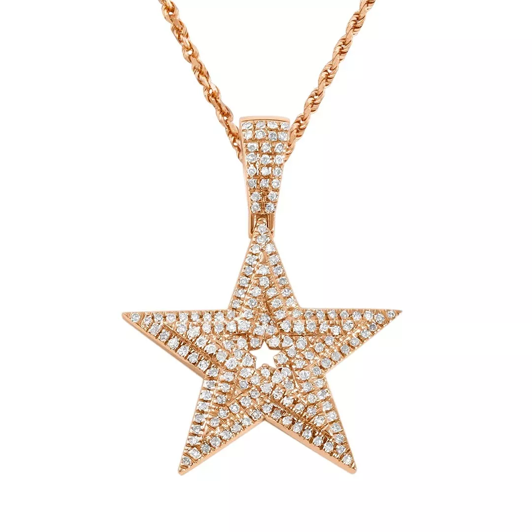 10k Gold Diamond Star Pendant 0.4 Ctw