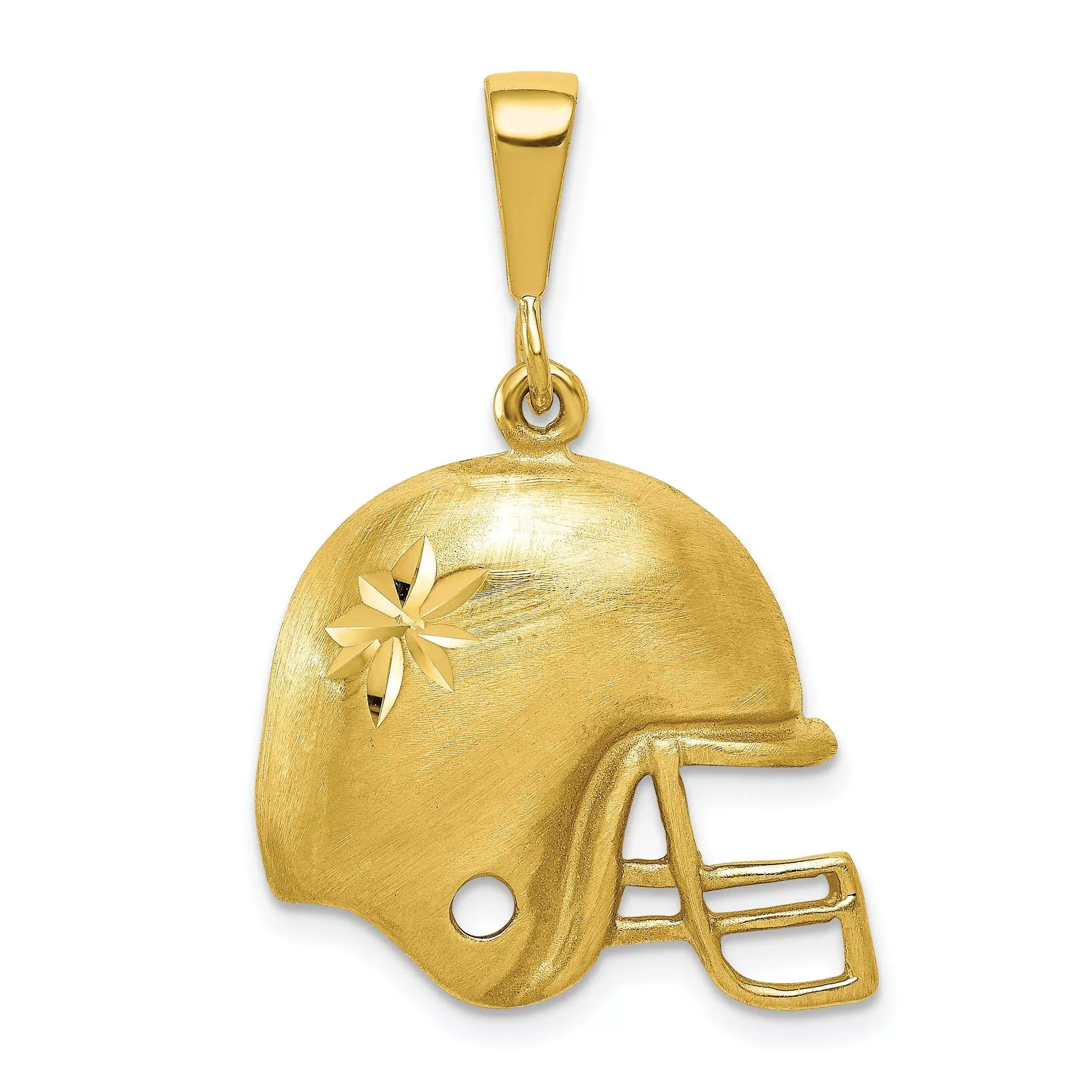 10K Gold Football Helmet Charm with Polished Finish Solid and Themed Design