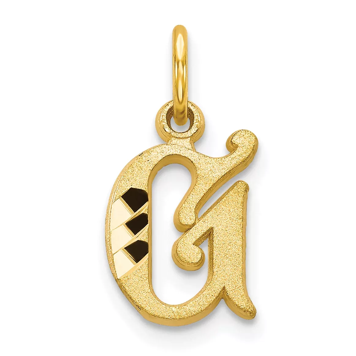 10K Gold Initial G Charm Polished Solid Small Yellow Gold Pendant