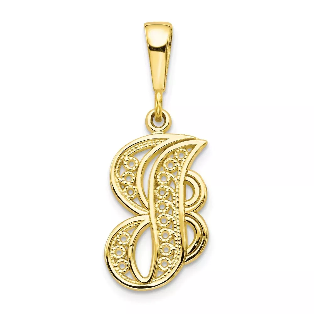 10K Gold Initial J Pendant in Yellow Gold Elegant and Timeless Design