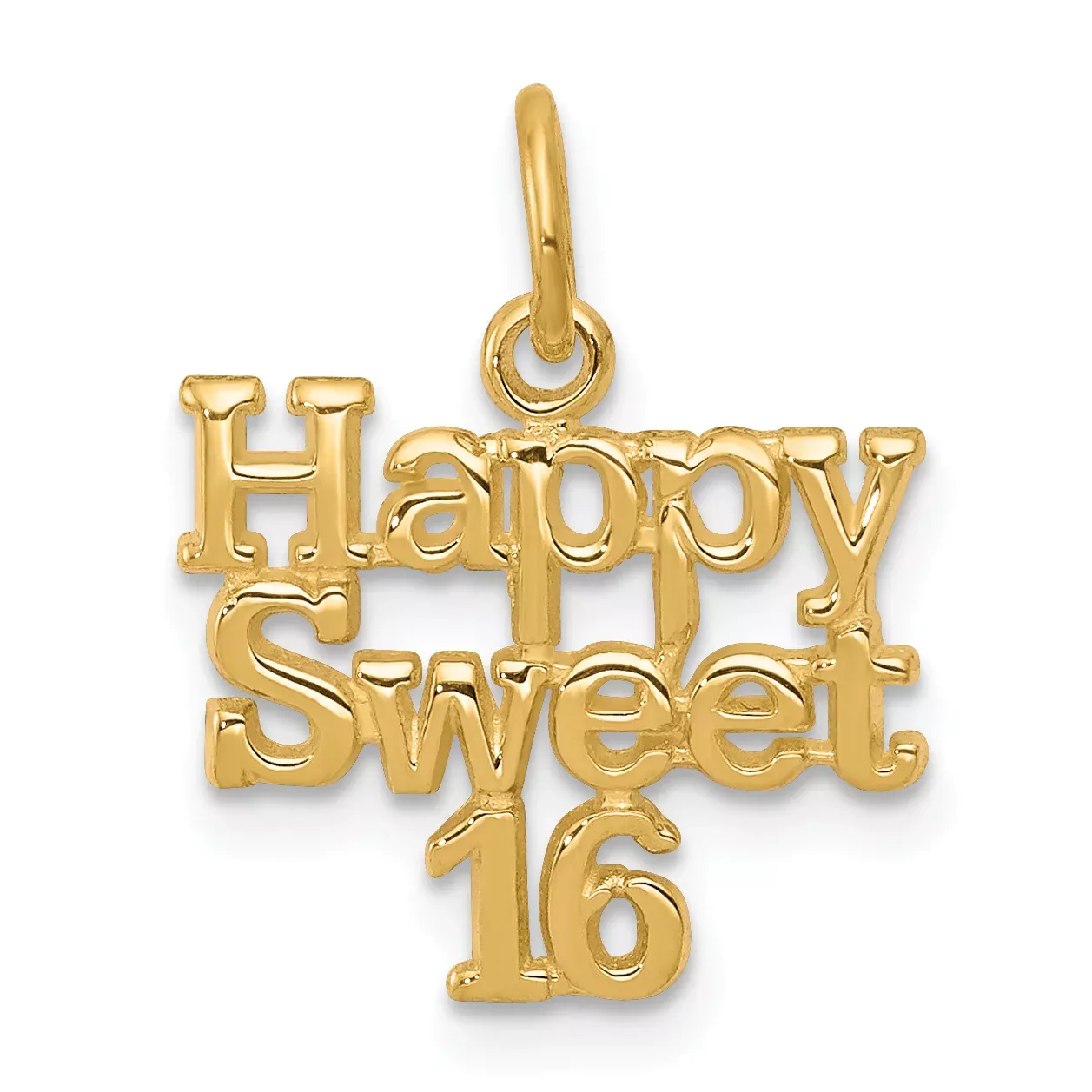 10K Gold Polished Sweet 16 Charm Elegant and Solid Design