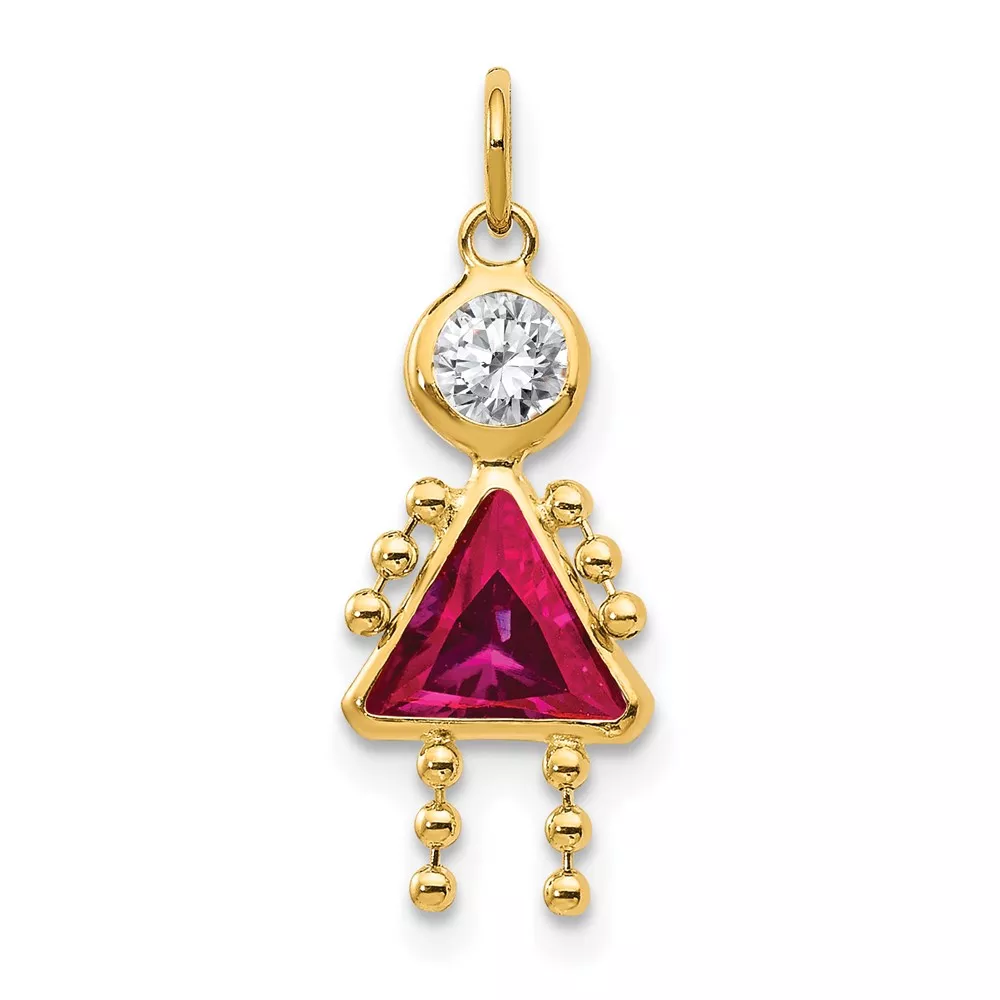 10k July Girl Birthstone Charm