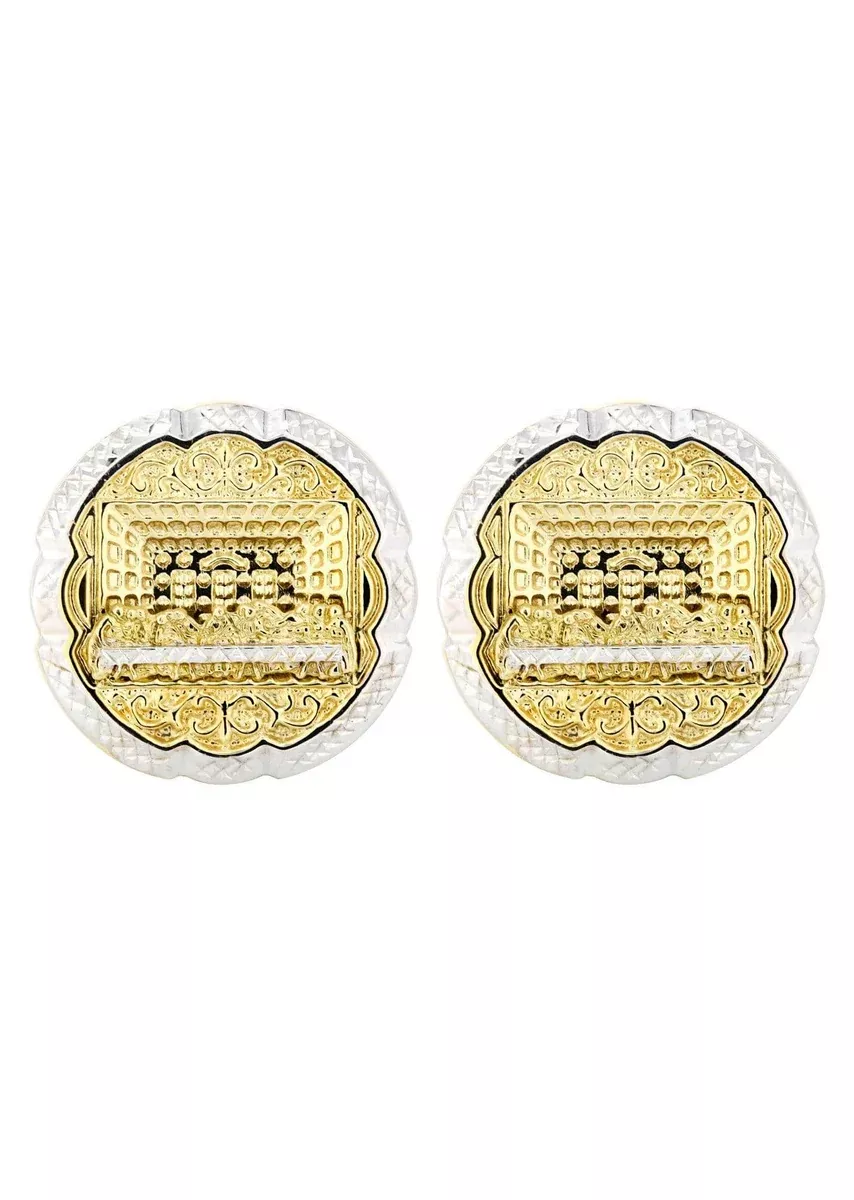 10K Last Supper Gold Earrings For Men | Appx 1.1 Inches Wide