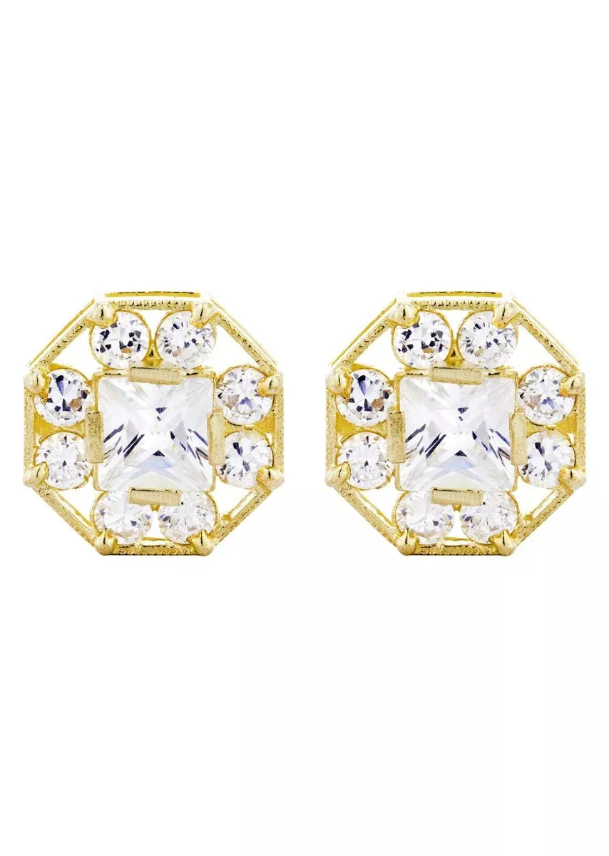 10K OctagonGold Earrings For Men | Appx 1/2 Inches Wide