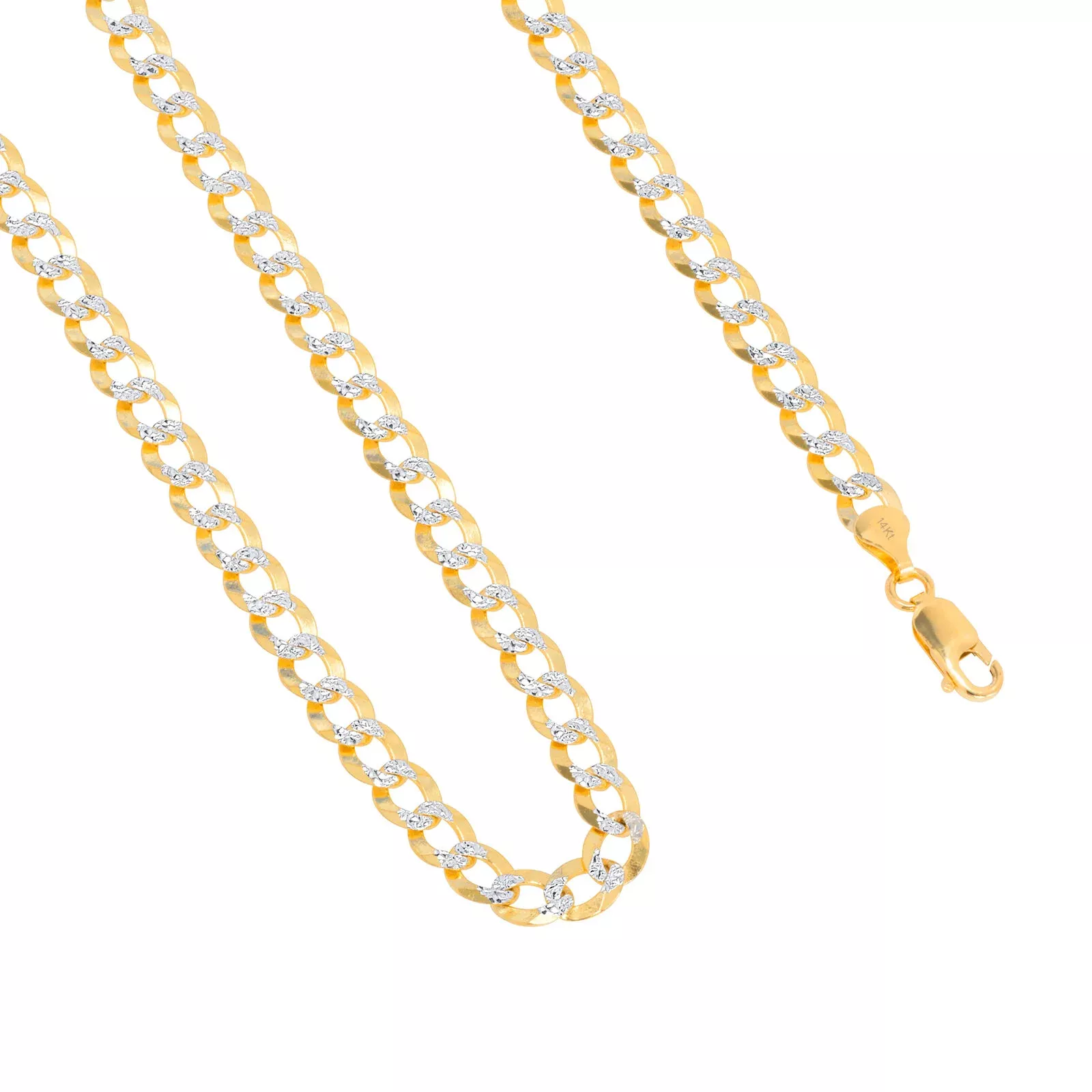 10K Solid Yellow Gold Cuban Curb Chain 12mm Diamond Cut Necklace 26'' Inches