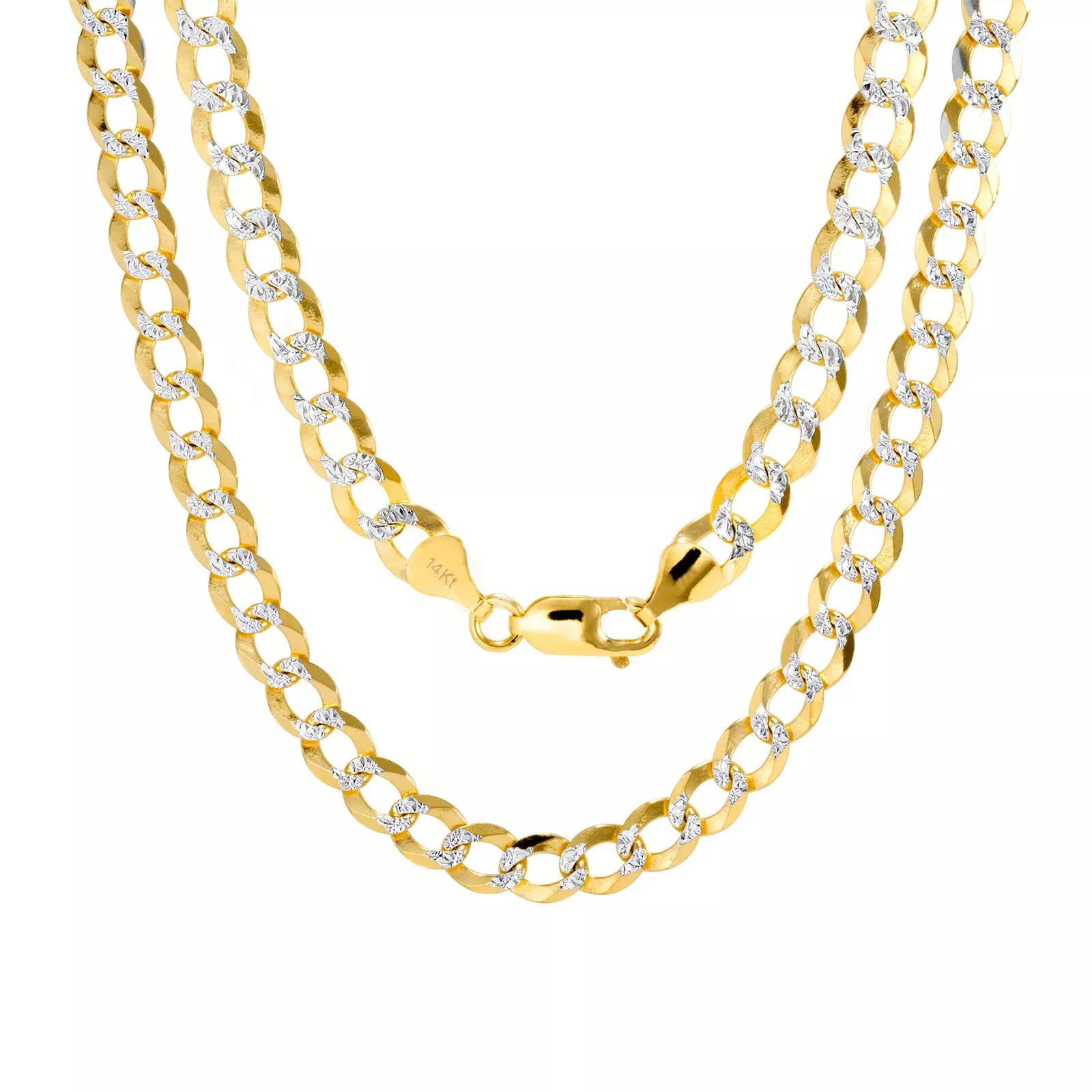 10K Solid Yellow Gold Cuban Curb Chain 12mm Diamond Cut Necklace 30'' Inches