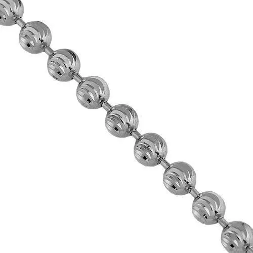 10k White Gold Ball Bead Chain 3 mm