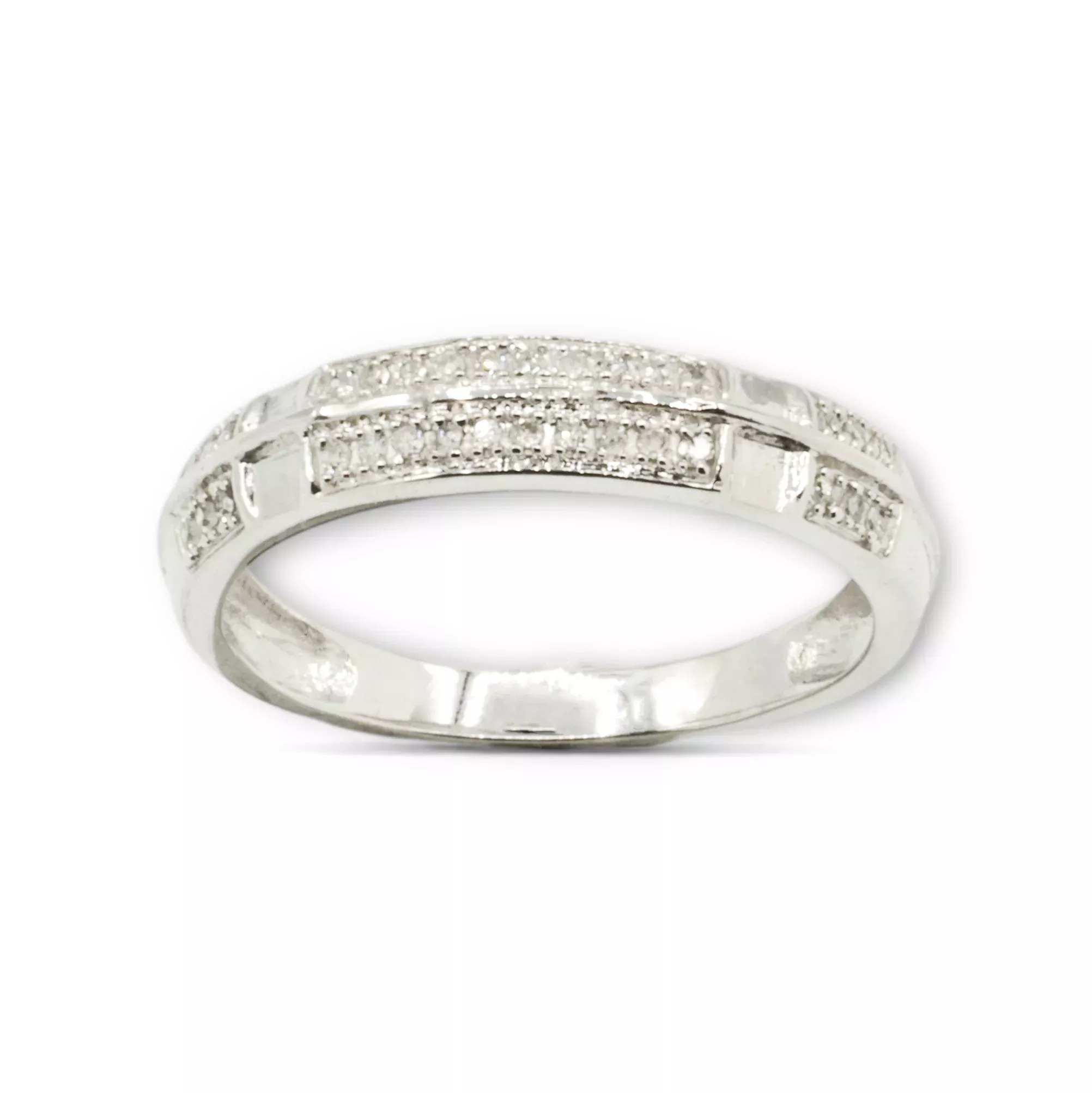 10k White Gold Diamond Ring 0.09 ctw
