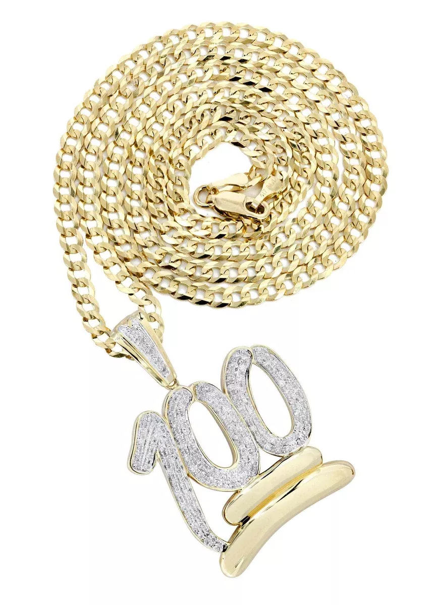 10K Yellow Gold 100 Diamond Necklace| 1.14 Carats