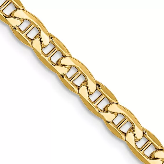 10K Yellow Gold 24″ Anchor Chain, 4mm,7.09 Grams, Hollow