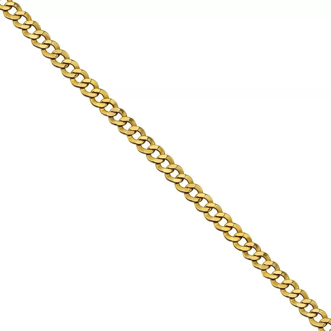 10k Yellow Gold Curb Link Chain 7 mm