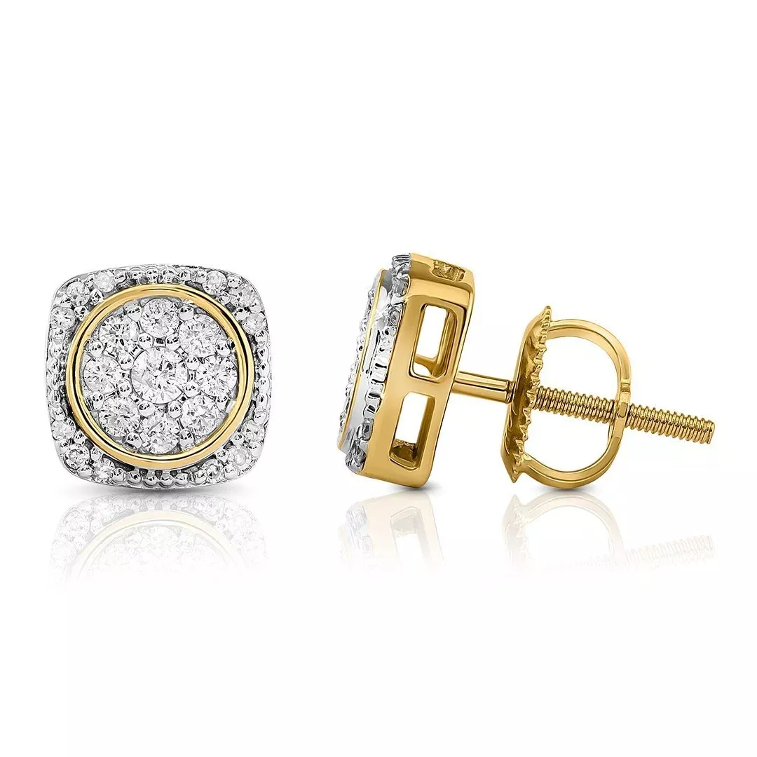 10k Yellow Gold Diamond Stud Earring 0.35 Ctw