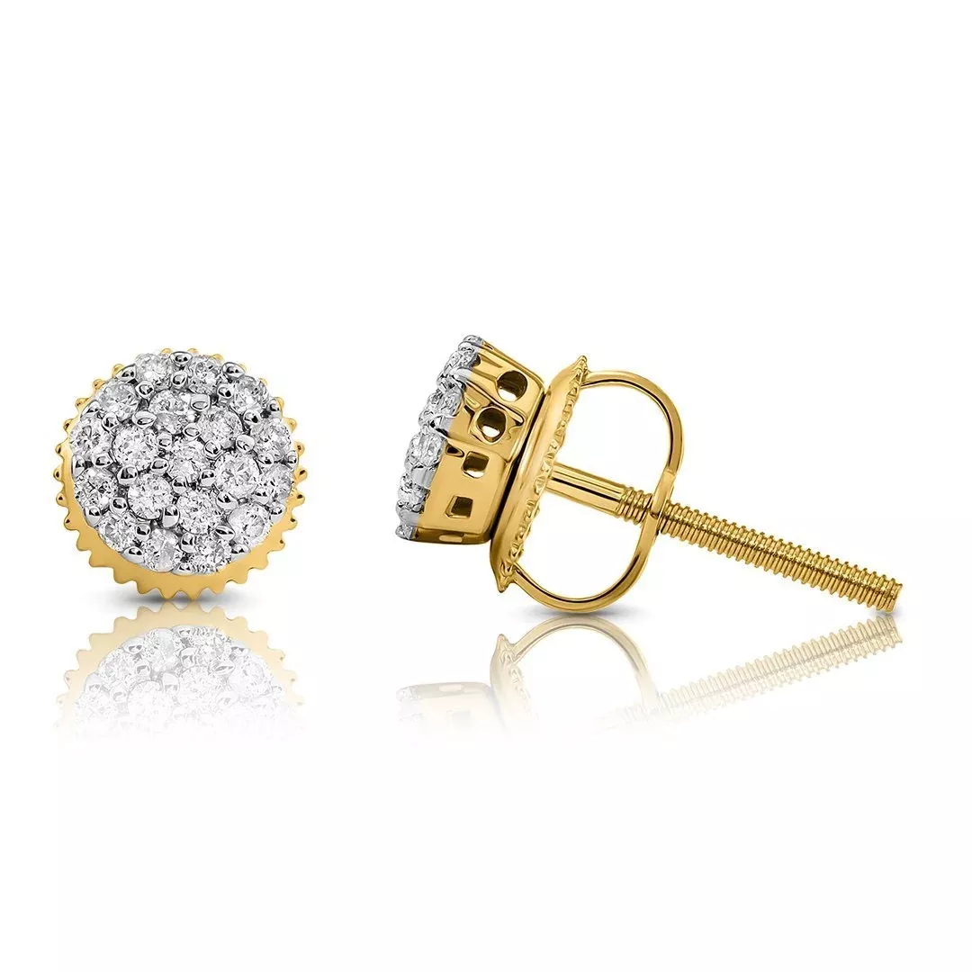 10K Yellow Gold Diamond Stud Earrings 0.22 CTW