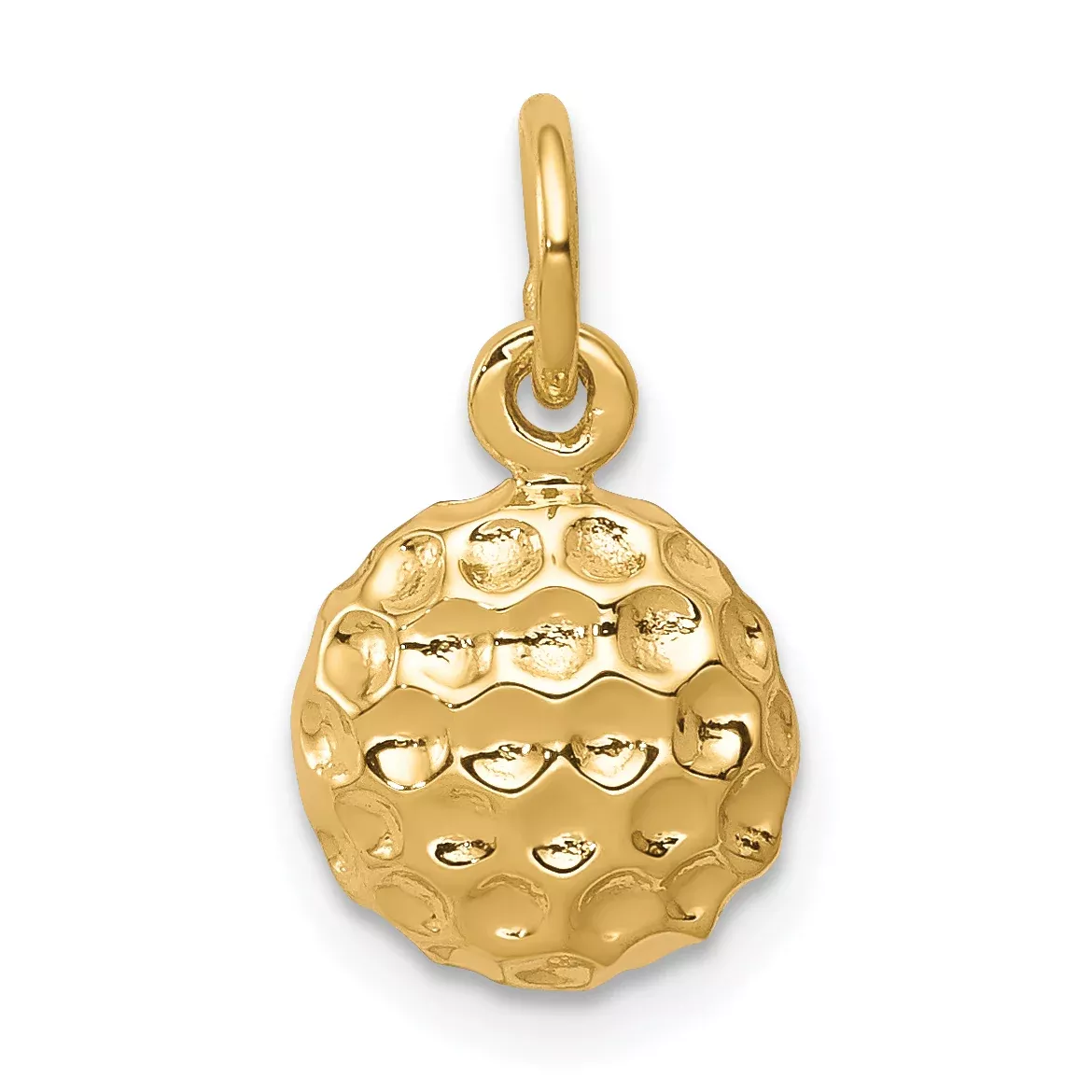10K Yellow Gold Golf Ball Charm Polished Solid Finish