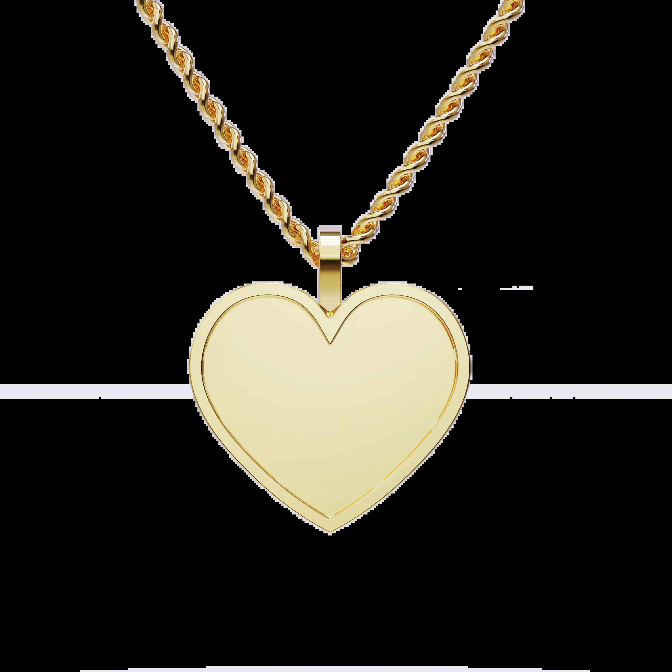 10k Yellow Gold Medium Heart Shaped Memory Charm Pendant
