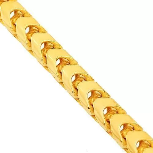 10k Yellow Gold Mens Solid Franco Chain 4 mm