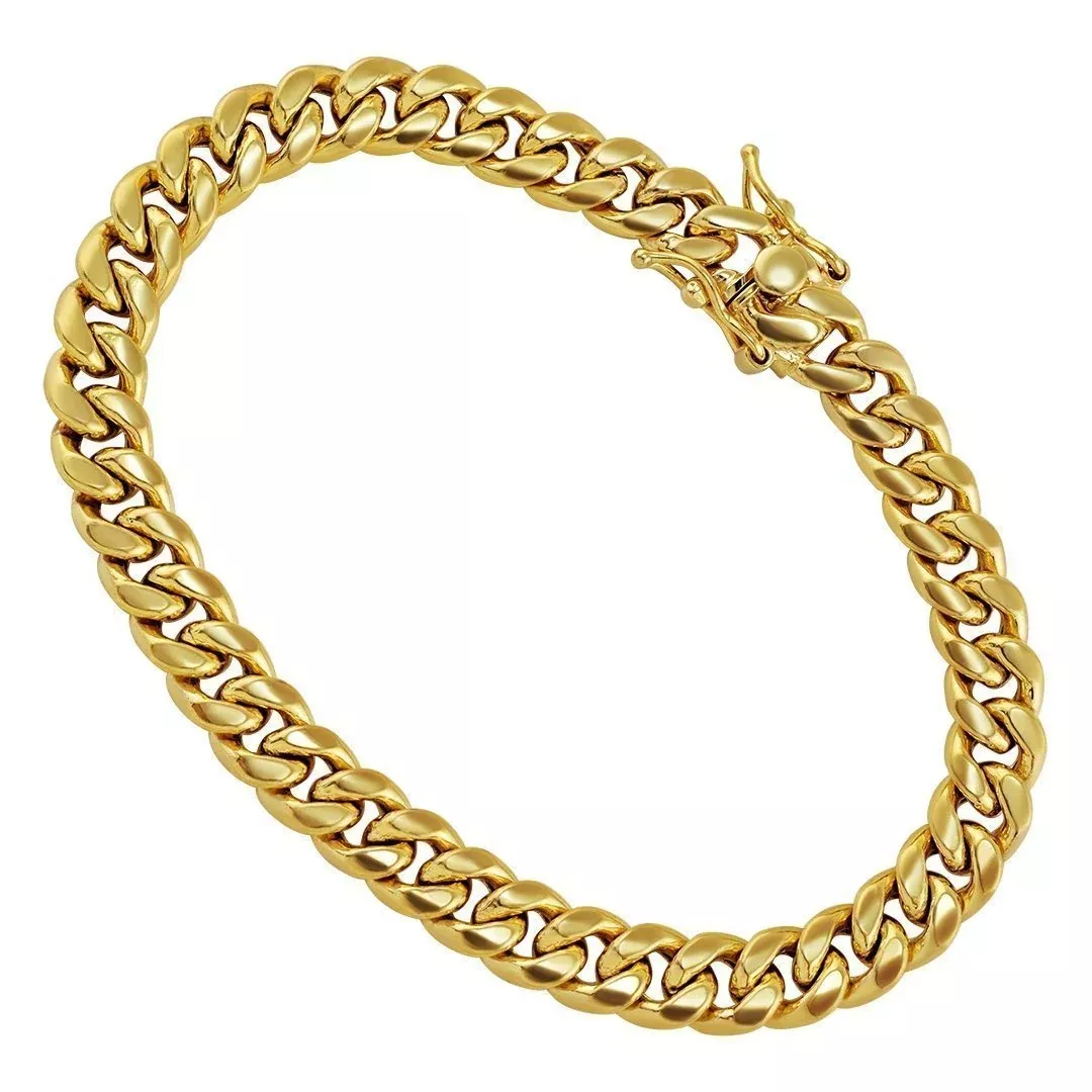 10k Yellow Gold Miami Cuban Link Bracelet 7.5 mm
