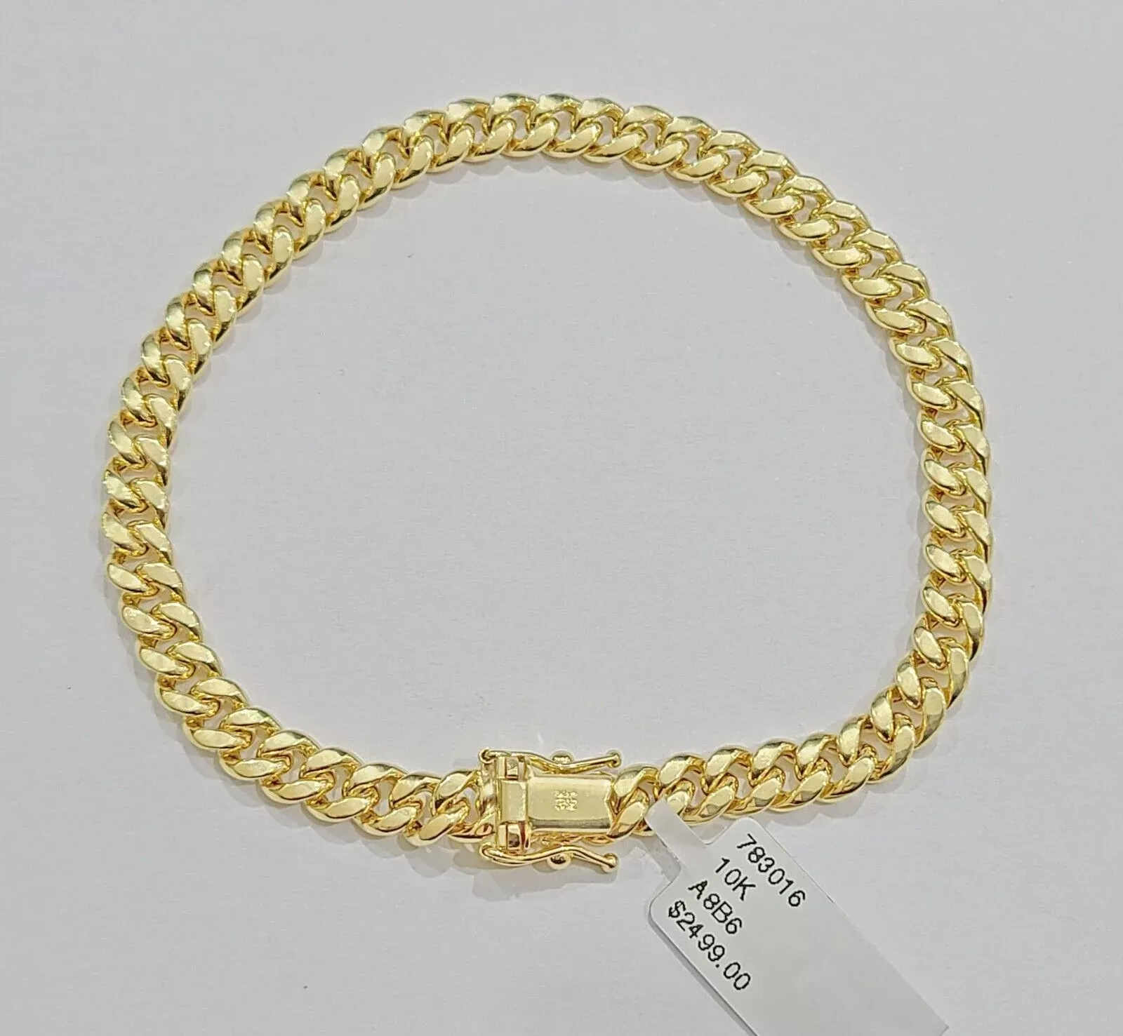 10k Yellow Gold Miami Cuban Link Bracelet 9.5" inch 6mm Real 10kt Box Lock Men