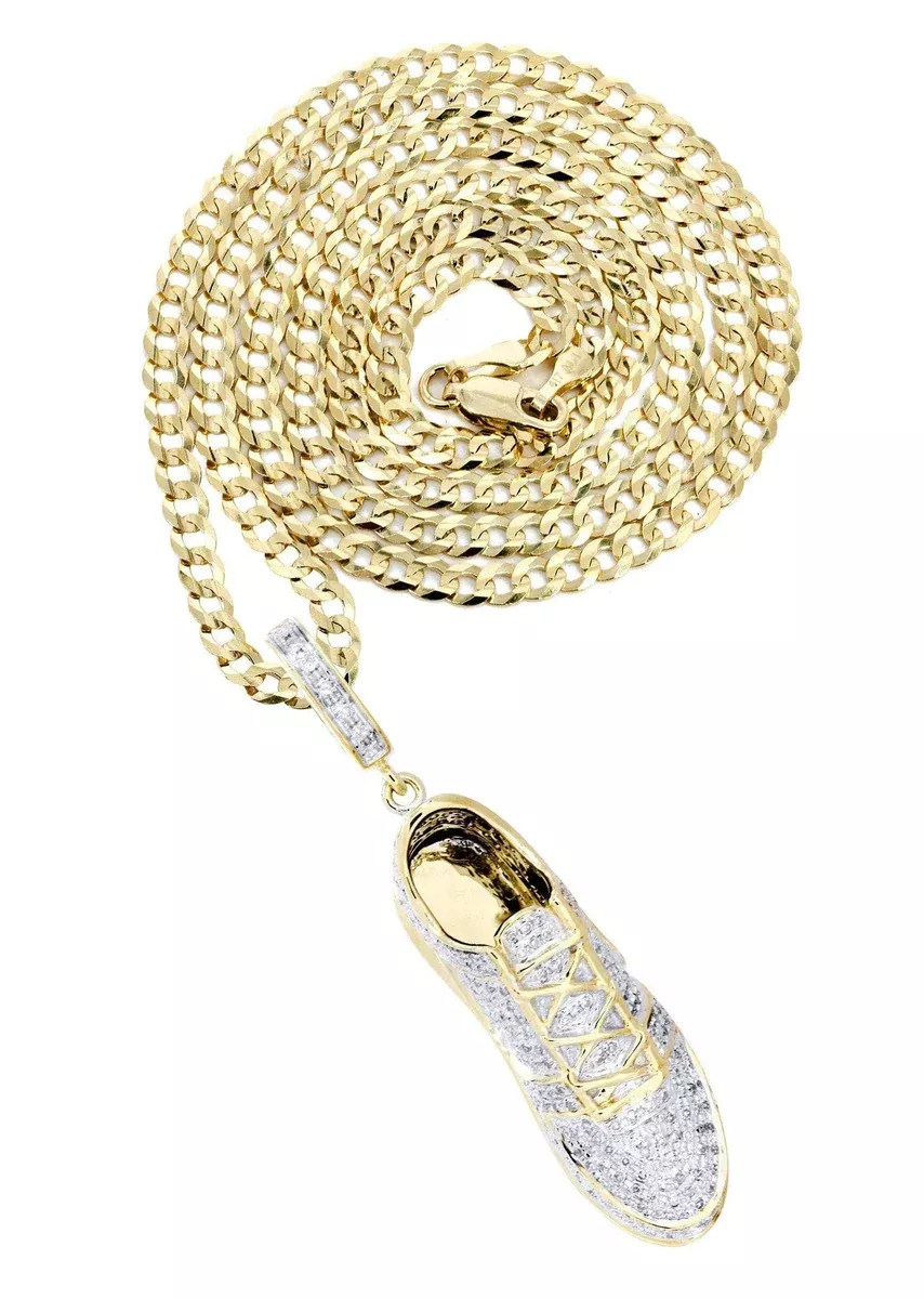 10K Yellow Gold Sneaker Diamond Necklace| 1.02 Carats