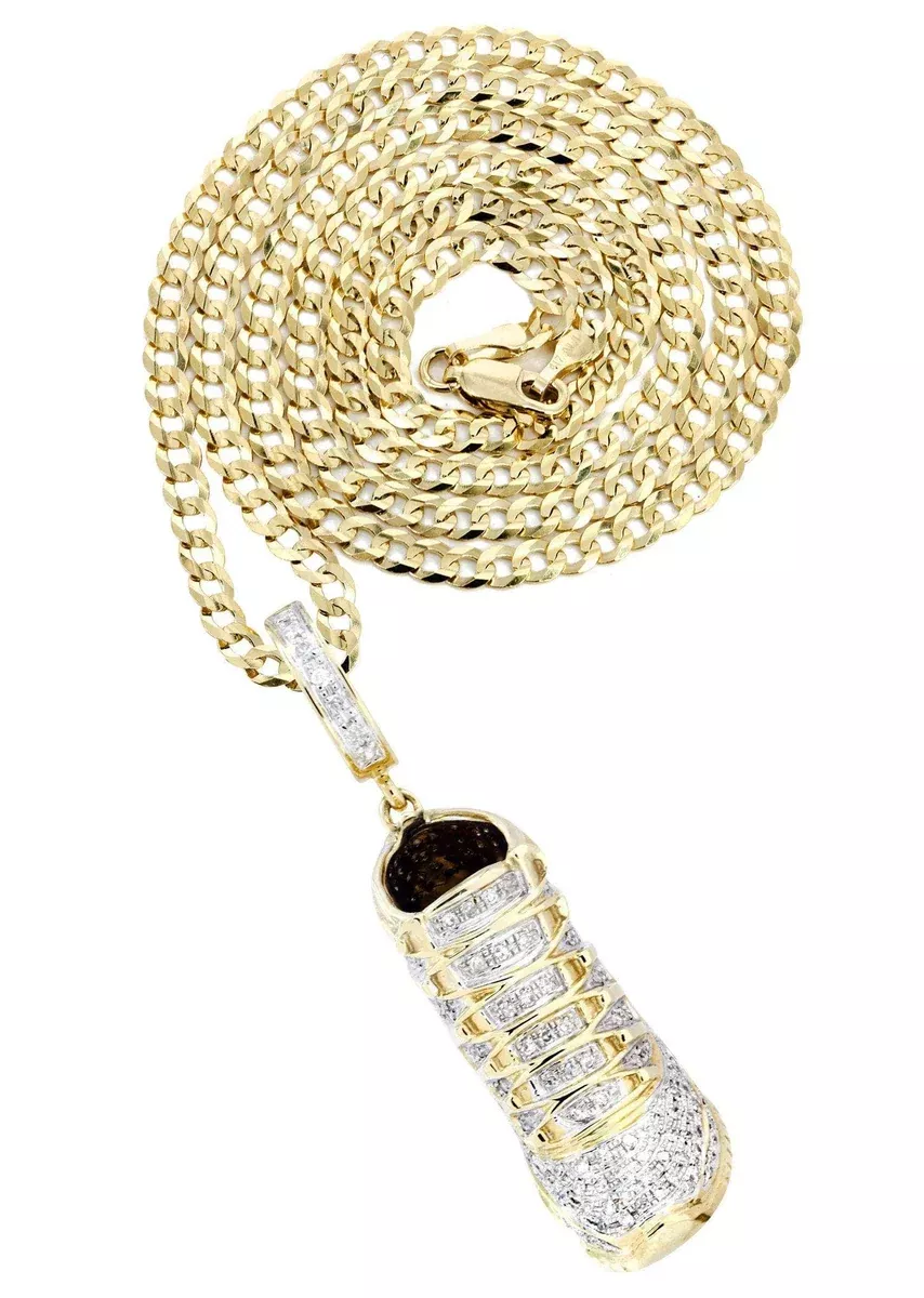 10K Yellow Gold Sneaker Diamond Necklace| 1.16 Carats