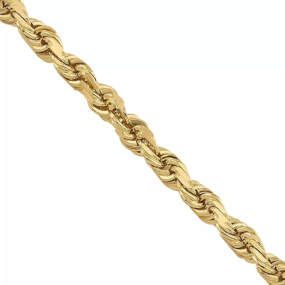 10k Yellow Gold Solid Rope Chain 3 mm