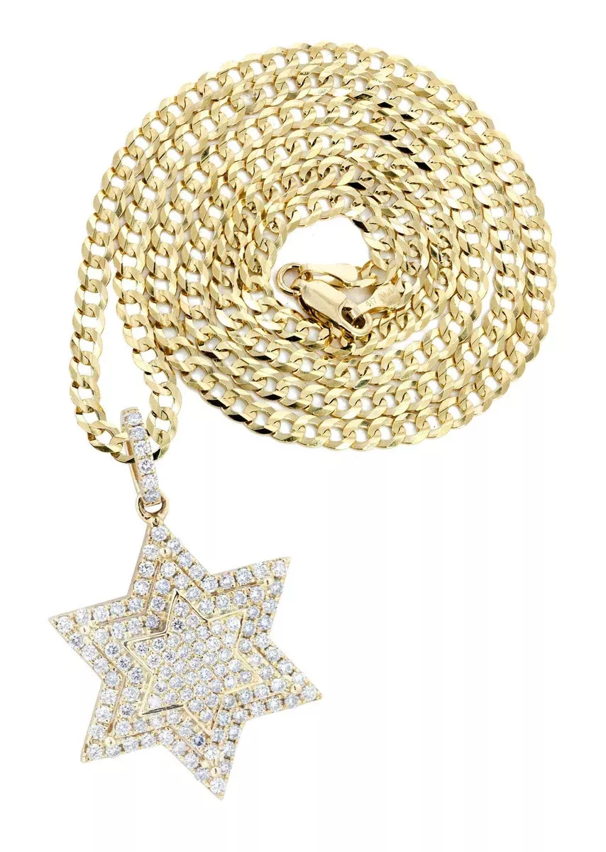 10K Yellow Gold Star Diamond Necklace| 0.68 Carats