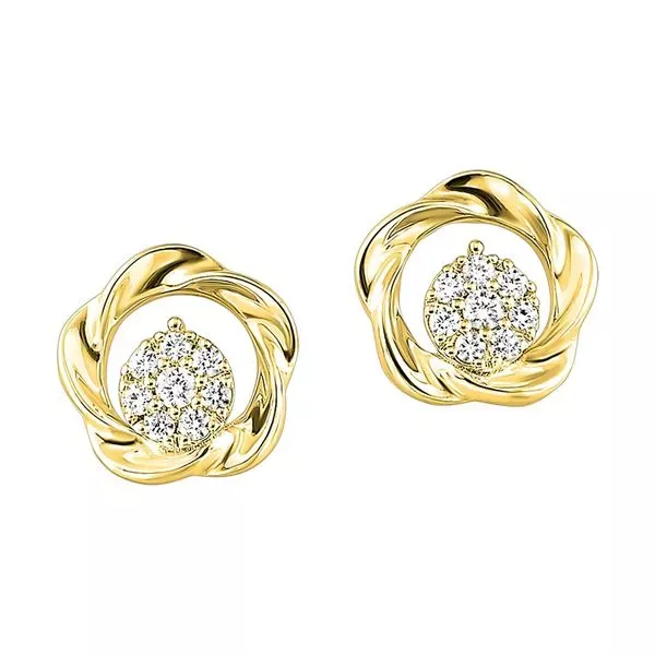 10Kt Yellow Gold Diamond 1/8Ctw Earring