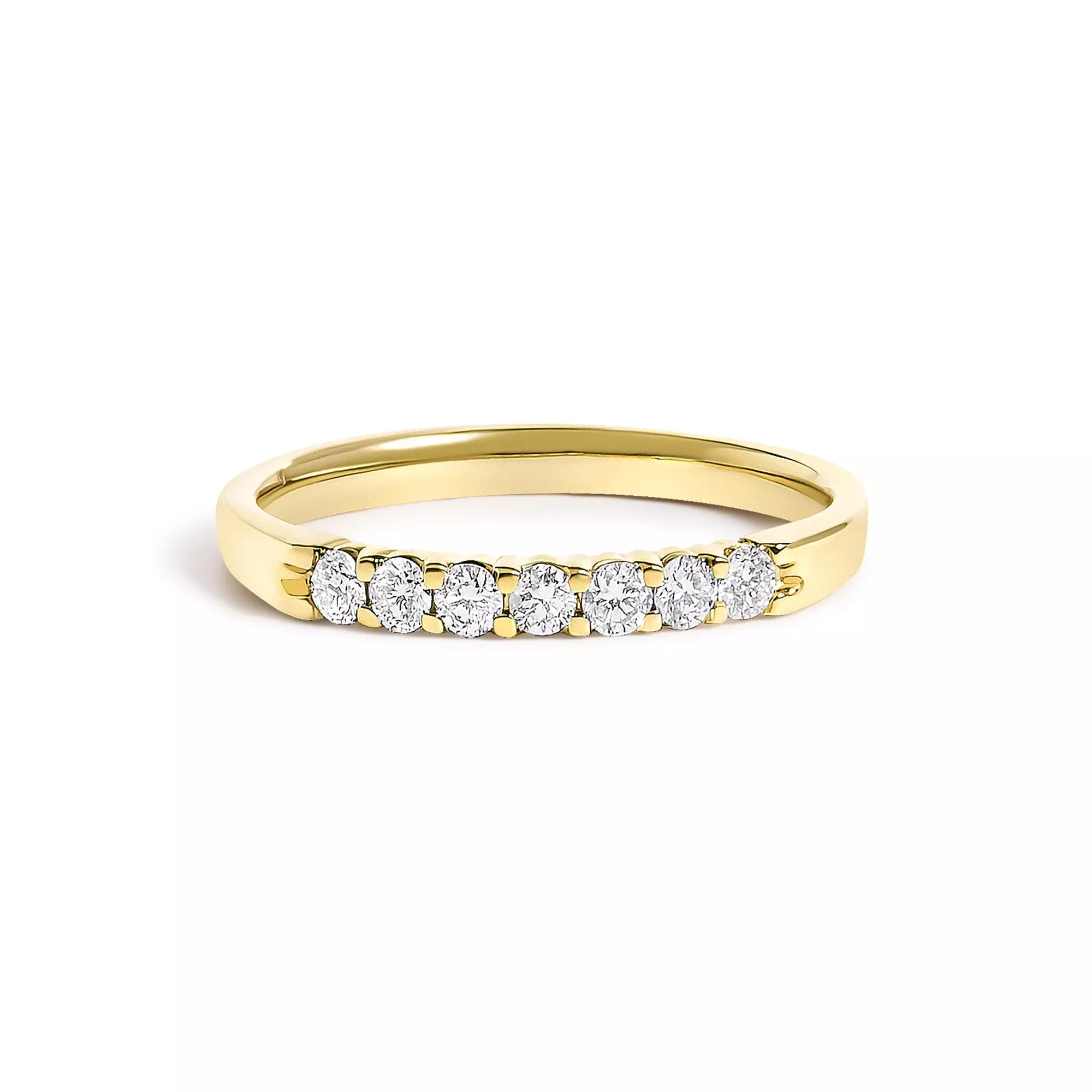14K Gold 1/10 Cttw Diamond 7 Stone Band Ring
