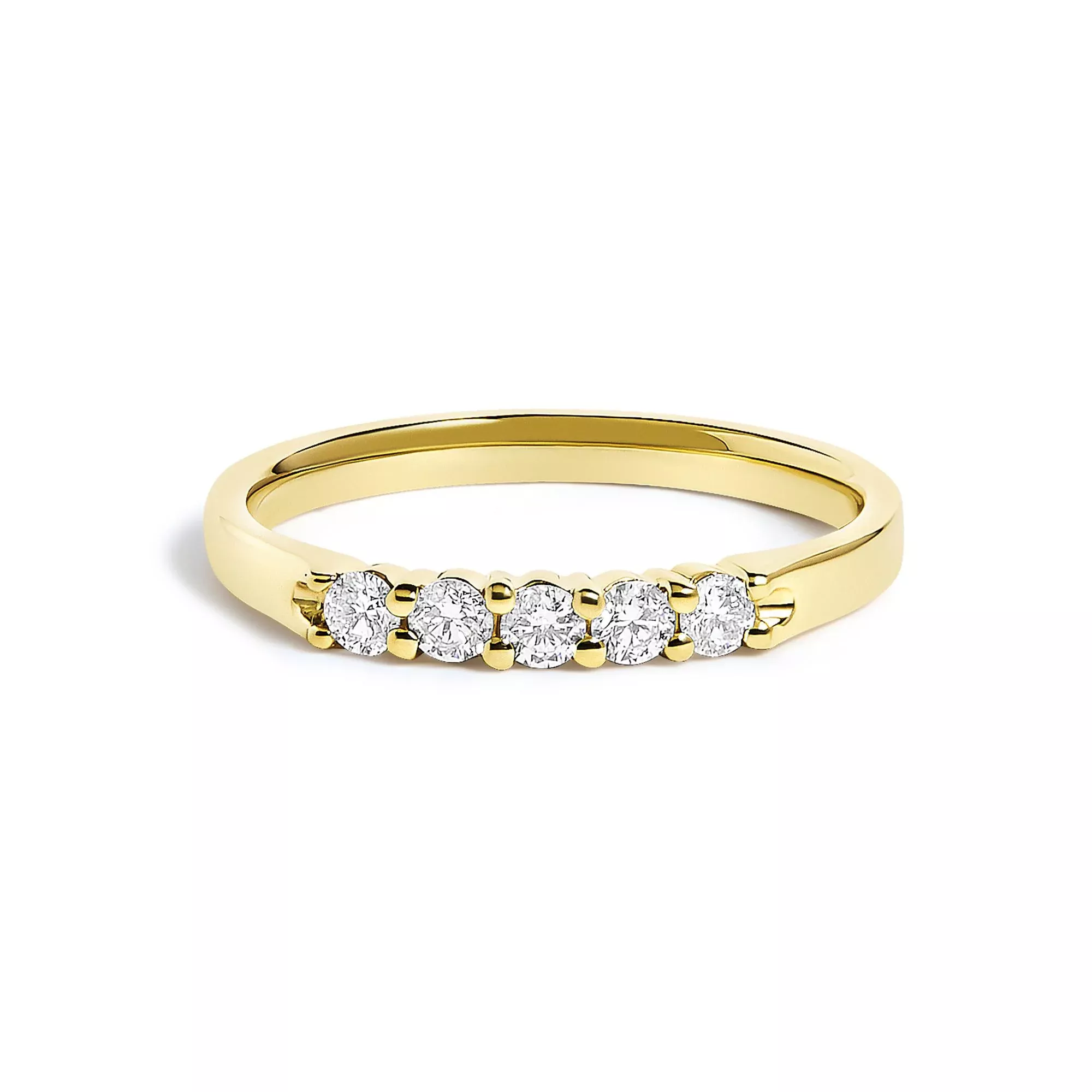 14K Gold 1/4 CttwDiamond 5 Stone Band Ring