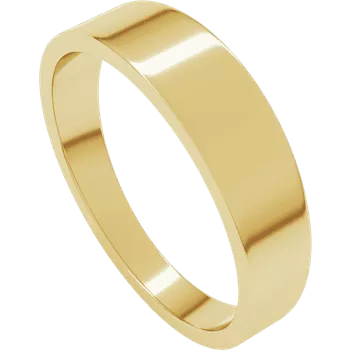14k Gold 5.0mm High Polished Tapered Flat Wedding Band