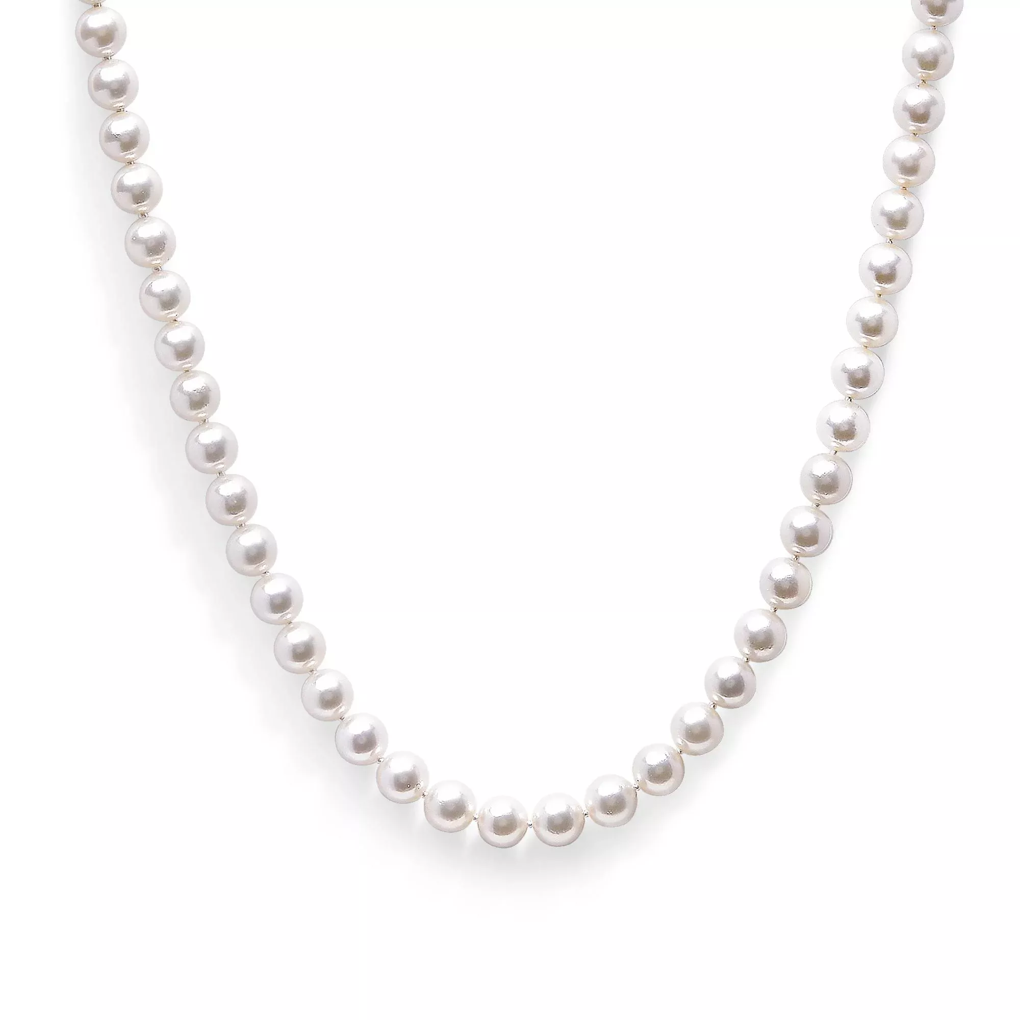 14K Gold 8.0x8.5mm Akoya Pearl Strand Necklace