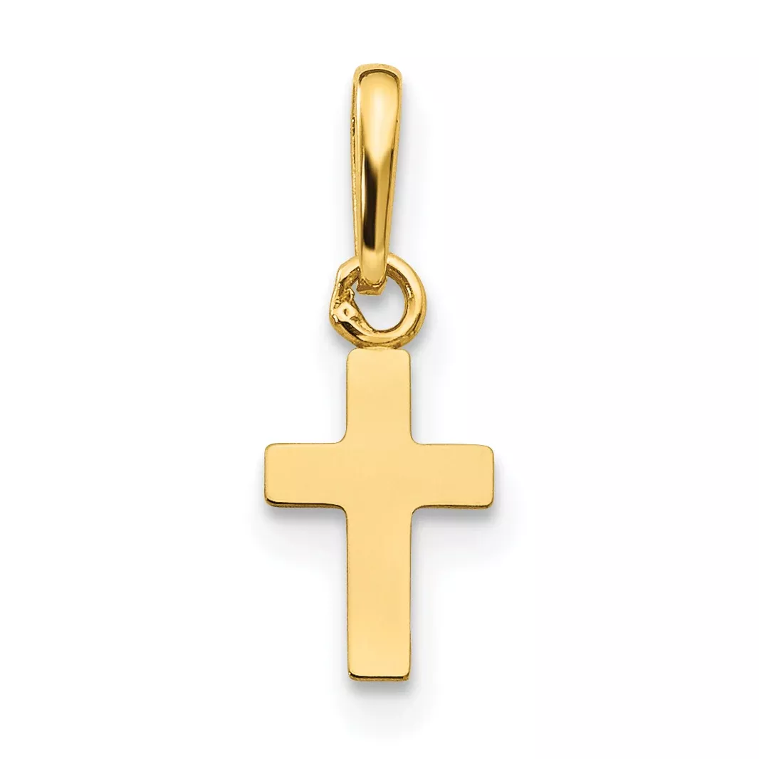 14K Gold Children's Cross Pendant Solid Casted Design by Sophia Jewelers