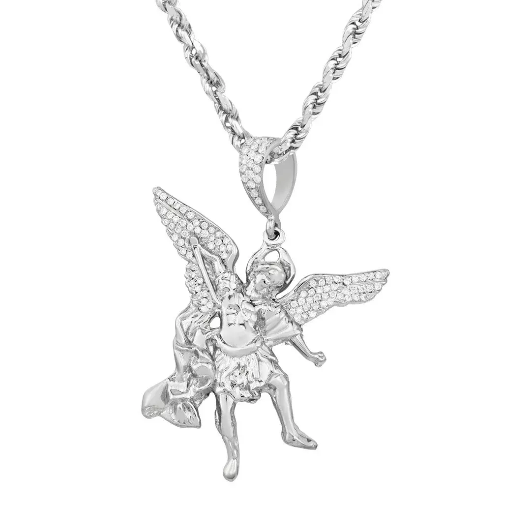 14k Gold Diamond Angel Pendant 0.6 Cwt.