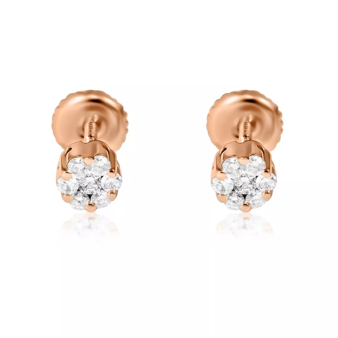 14k Gold Diamond Stud Earring 0.50 Ctw
