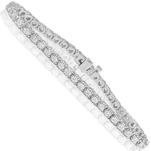 14K Gold Lab Diamond Tennis Bracelet 3 MM 4.4 CTW