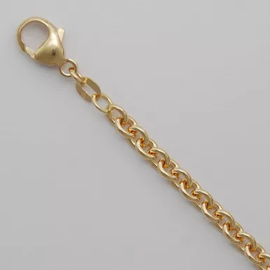 14k Gold Rolo (cable) Link Chain, 4.5mm Wide 22 Inches