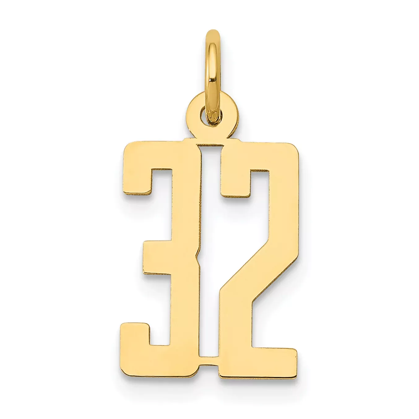 14K Gold Small Polished Elongated Charm with Laser Cut Design