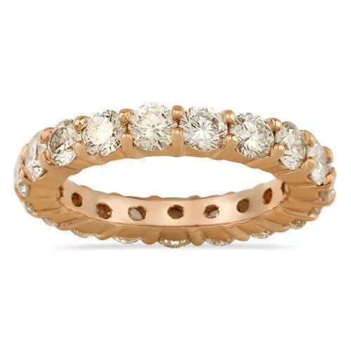 14k Rose Gold Diamond Eternity Band 3.88 Ctw