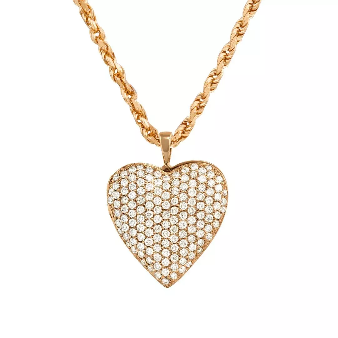 14k Rose Gold Heart Pendant 1.19 Ctw